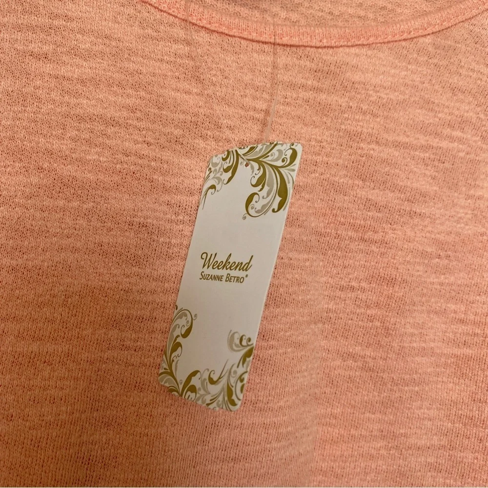 Suzanne‎ Betro Weekend NWT 3/4 sleeve coral spring blouse shirt top large